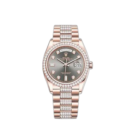 Day-Date 36 Everose Gold - Diamond / Slate - Diamond / President - Diamond
