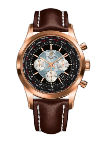 Transocean Chronograph Unitime Red Gold / Black / Calf