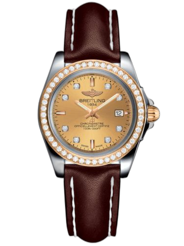 Galactic 32 Sleek Edition Stainless Steel / Rose Gold / Diamond / Golden Sun Diamond / Calf