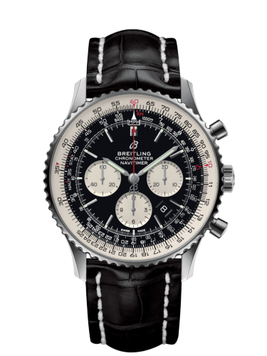 Navitimer 1 B01 Chronograph 46 Stainless Steel / Black / Croco / Pin