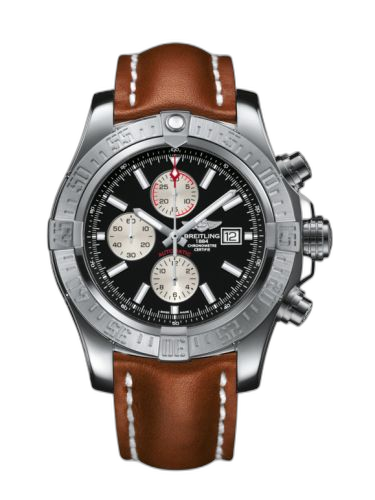 Super Avenger II Stainless Steel / Volcano Black / Calf / Pin