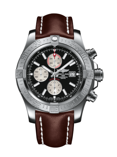 Super Avenger II Stainless Steel / Volcano Black / Calf / Pin
