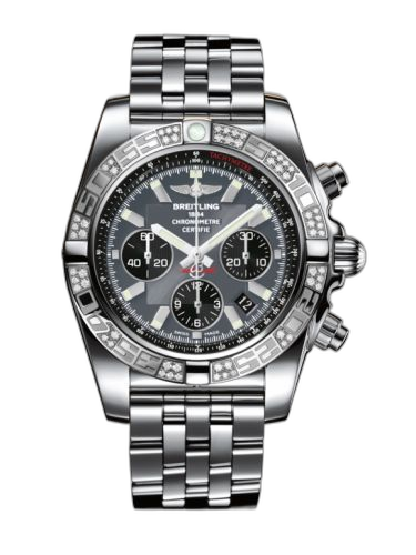 [AB0110AA.F546.375A] Chronomat 44 Stainless Steel / Diamond / Blackeye Gray / Bracelet