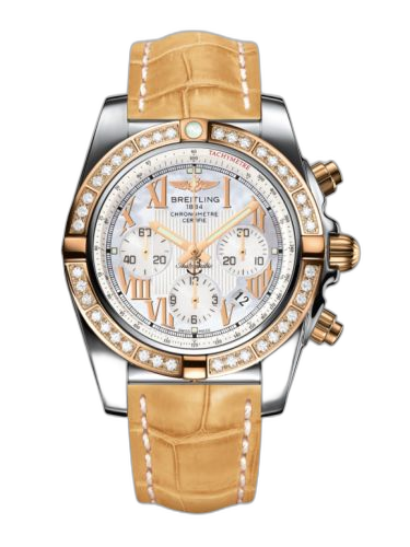 [CB011053.A693.745P] Chronomat 44 Stainless Steel / Rose Gold / Diamond / Pearl Roman / Croco