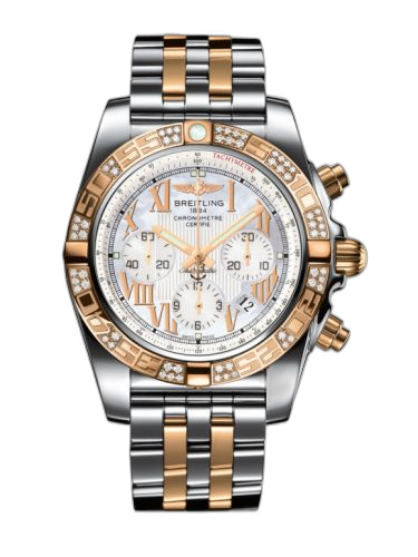 [CB0110AA.A693.375C] Chronomat 44 Stainless Steel / Rose Gold / Diamond / Pearl Roman / Bracelet