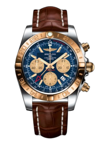 [CB042012.C858.737P] Chronomat 44 GMT Stainless Steel / Rose Gold / Metallica Blue / Croco