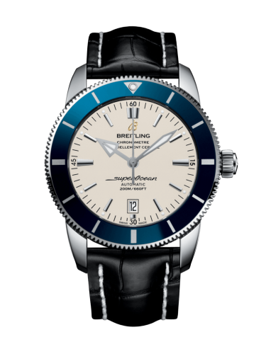 [AB202016/G828/760P/A20BA.1] Superocean Heritage II 46 Stainless Steel / Blue / Silver / Croco / Pin