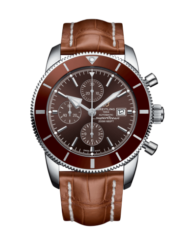 [A1331233/Q616/755P/A20D.1] Superocean Heritage II 46 Chronograph Stainless Steel / Bronze / Bronze / Croco / Folding