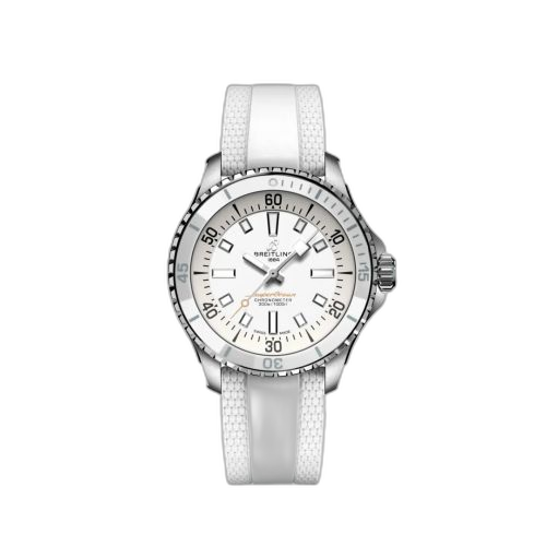 [A17377211A1S1] SuperOcean Automatic 36 Stainless Steel / White / Ruber