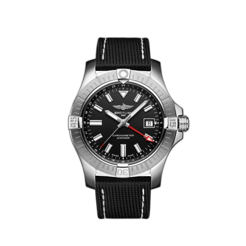 [A32397101B1X2] Avenger Automatic GMT 43 Stainless Steel / Black / Calf / Folding