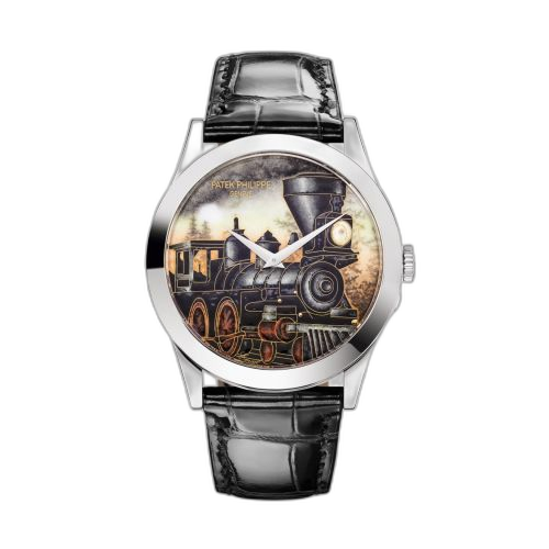 [5089G-076] Calatrava 5089 White Gold / Steam Locomotives