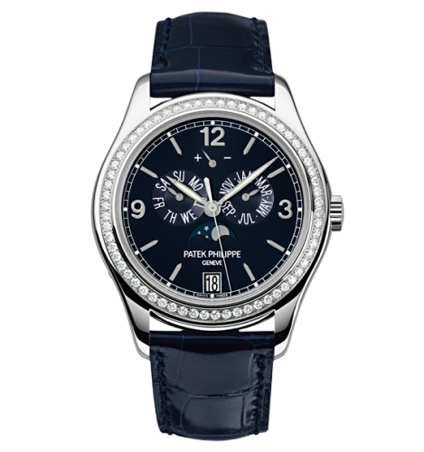 [5147G-001] Annual Calendar 5147 White Gold / Navy Blue