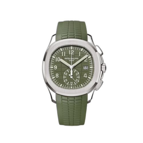 [5968G-010] Aquanaut Chronograph 5968 White Gold / Green / Rubber