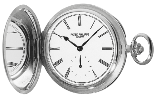 [980G-001] Pocket Watch Savonette White Gold / White