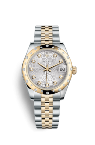 [178343-0025] Datejust 31 Rolesor Yellow Domed Diamond / Jubilee / Silver Computer
