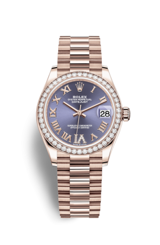 [278285rbr-0023] Datejust 31 Rose Gold / Diamond / Aubergine - Roman / President