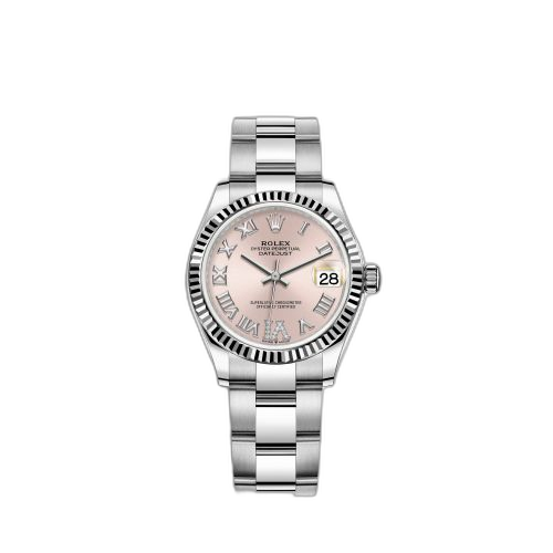 [278274-0023] Datejust 31 Stainless Steel Fluted / Oyster / Pink - Roman