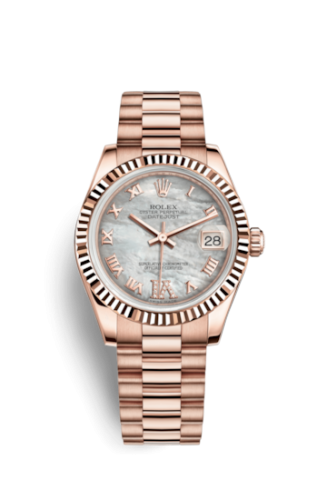 [178275f-0034] Datejust 31 Everose Fluted / President / MOP Roman