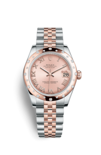 [178341-0003] Datejust 31 Rolesor Everose Domed Diamond / Jubilee / Pink Roman