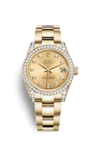 [178158-0048] Datejust 31 Yellow Gold Diamond / Oyster / Champagne Diamond