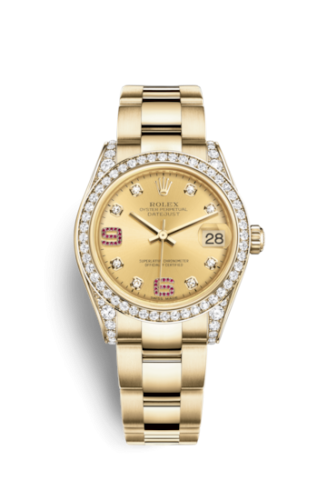 [178158-0072] Datejust 31 Yellow Gold Diamond / Oyster/ Champagne Diamond