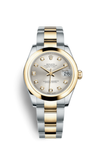 [178243-0022] Datejust 31 Rolesor Yellow Domed / Oyster / Silver Diamond
