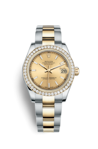 [178383-0048] Datejust 31 Rolesor Yellow Diamond / Oyster / Champagne