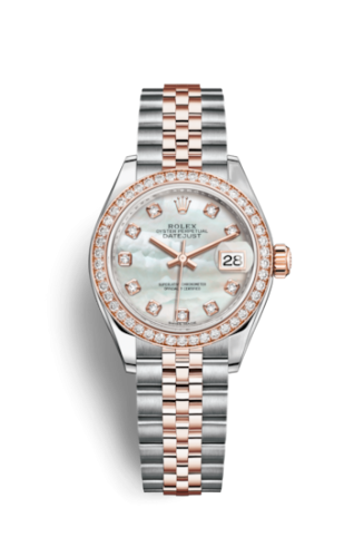 [279381rbr-0013] Lady-Datejust 28 Rolesor Rose Diamond / Jubilee / MOP