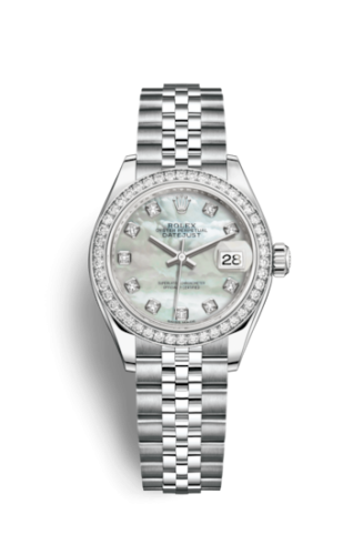 [279384rbr-0011] Lady-Datejust 28 Stainless Steel / Diamond / MOP / Jubilee
