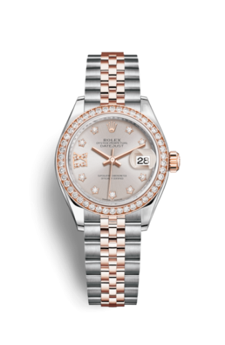 [279381rbr-0019] Lady-Datejust 28 Rolesor Rose Diamond / Jubilee / Sundust Diamond