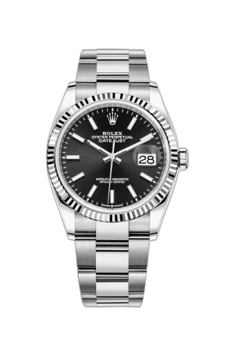 [126234-0016] Datejust 36 Stainless Steel / Fluted / Black / Oyster