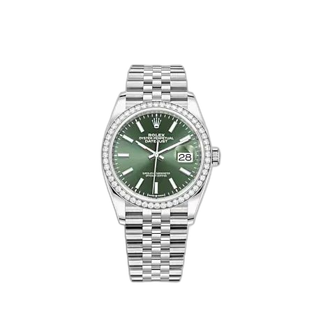 [126284RBR-0043] Datejust 36 Stainless Steel - Diamond / Green / Jubilee