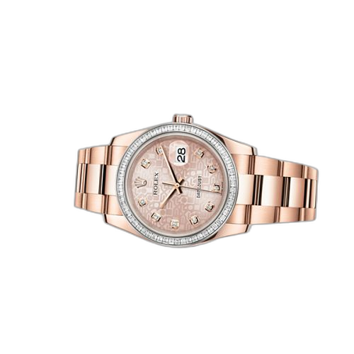 [116285bbr-0011] Datejust 36 Everose Baguette / Oyster / Pink Computer