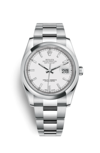 [116200-0058] Datejust 36 Stainless Steel Domed / Oyster / White