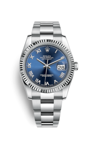 [116234-0133] Datejust 36 Stainless Steel Fluted / Oyster / Blue Roman