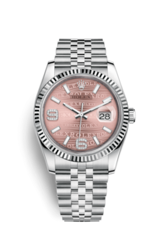 [116234-0113] Datejust 36 Stainless Steel Fluted / Jubilee / Pink Wave