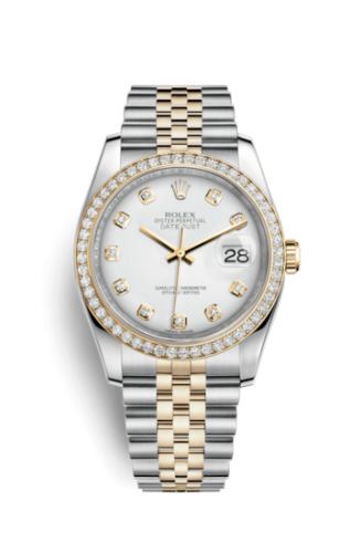 [116243-0021] Datejust 36 Rolesor Yellow Diamond / Jubilee / White Diamond