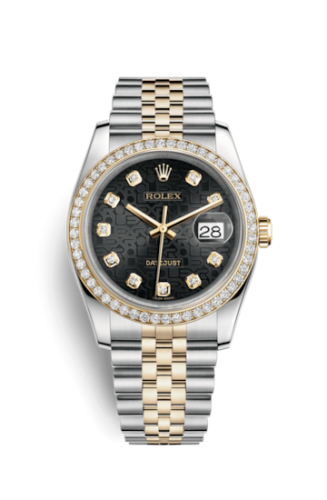 [116243-0015] Datejust 36 Rolesor Yellow Diamond / Jubilee / Black Computer