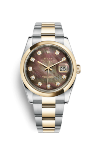 [116203-0149] Datejust 36 Rolesor Yellow Domed / Oyster / Brown MOP