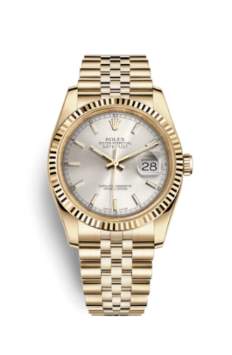 [116238-0071] Datejust 36 Yellow Gold Fluted / Jubilee / Silver