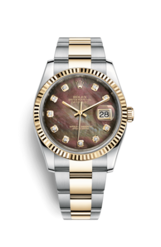 [116233-0186] Datejust 36 Rolesor Yellow Fluted / Oyster / Black MOP