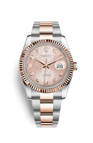 [116231-0076] Datejust 36 Rolesor Everose Fluted / Oyster / Pink Computer