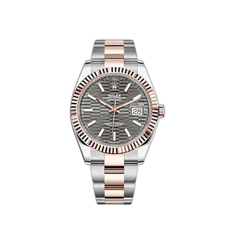 [126331-0019] Datejust 41 Rolesor Everose - Fluted / Oyster / Slate - Fluted