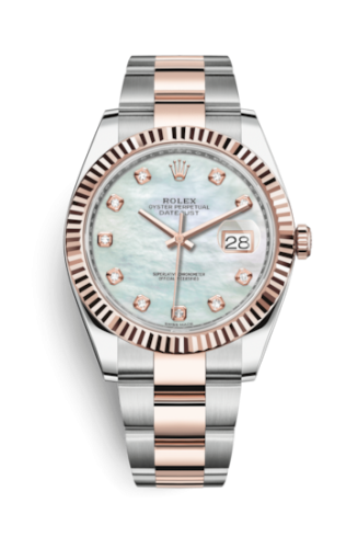 [126331-0013] Datejust 41 Rolesor Everose Fluted / Oyster / MOP