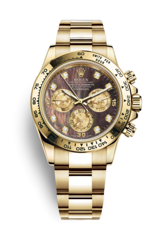 [116508-0011] Cosmograph Daytona Yellow Gold / Black MOP Diamond