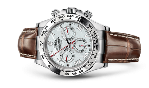 [116519-0195] Daytona White Gold Strap Meteorite Roman