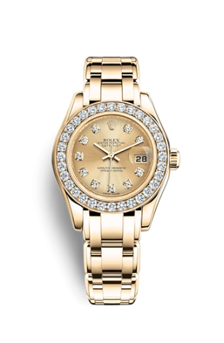 [80298-0071] Datejust Pearlmaster 29 Yellow Gold Diamond / Champagne Diamond