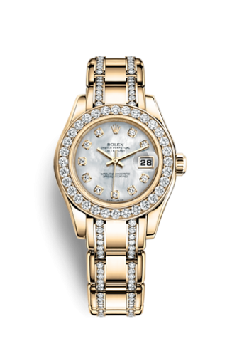 [80298-0067] Datejust Pearlmaster 29 Yellow Gold Diamond Mother of Pearl Diamond