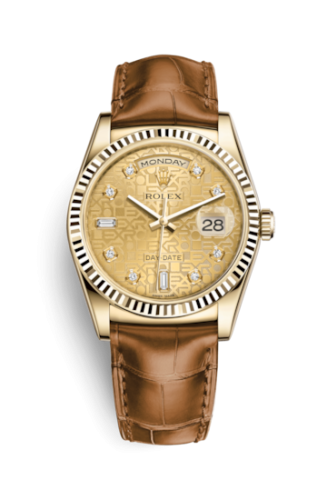 [118138-0084] Day-Date 36 Yellow Gold / Strap / Champagne Computer