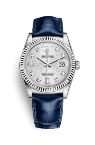 [118139-0092] Day-Date 36 White Gold Fluted / Strap / Silver Computer